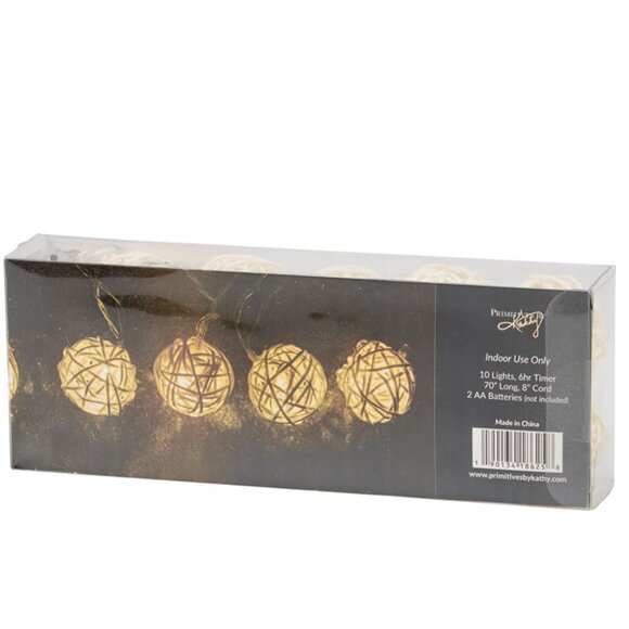 PBK Rattan Ball String Lights - Picture 3 of 3